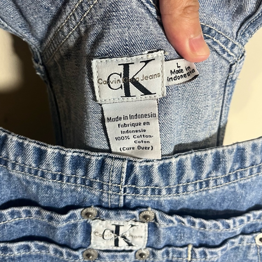 Vintage 90s Calvin Klein Carpenter Denim Bib Overalls - Picture 3 of 14